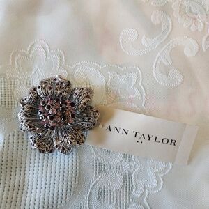 Gorgeous Ann Taylor Brooch/Pin W/ Pink & Raspberry Stones NEW!!